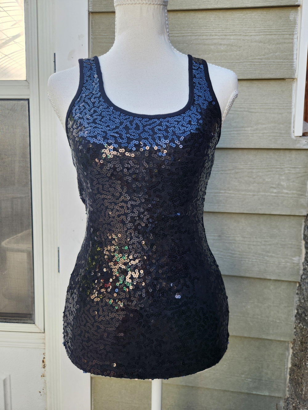 Old Navy Black Sequin Tank Top - Women